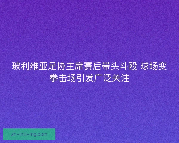 玻利维亚足协主席赛后带头斗殴 球场变拳击场引发广泛关注 玻利维亚足协主席赛后带头斗殴 球场变拳击场引发广泛关注