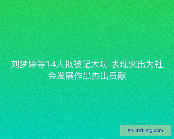 刘梦婷等14人拟被记大功 表现突出为社会发展作出杰出贡献 刘梦婷等14人拟被记大功 表现突出为社会发展作出杰出贡献