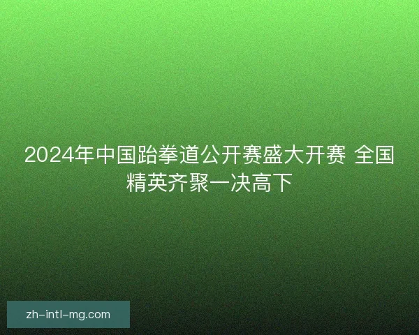 2024年中国跆拳道公开赛盛大开赛 全国精英齐聚一决高下