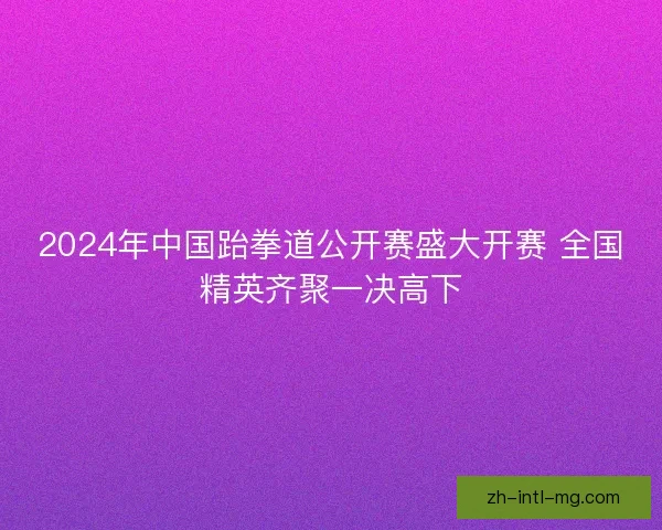 2024年中国跆拳道公开赛盛大开赛 全国精英齐聚一决高下